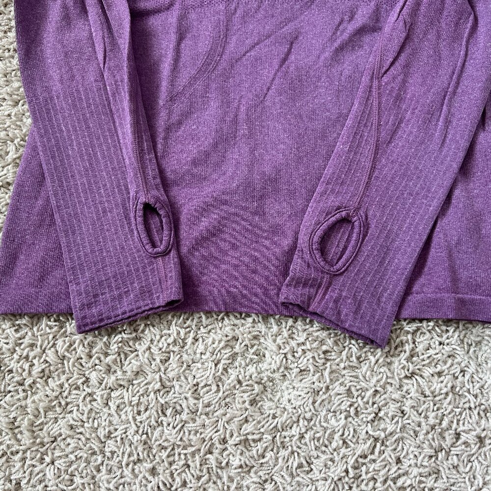 Lululemon Swiftly Tech Long Sleeve Athletic Shirt Purple Size 8 - Picture 3 of 7